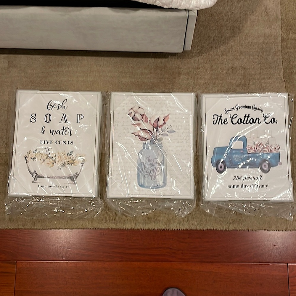 Stupell home decor trio of framed canvas prints